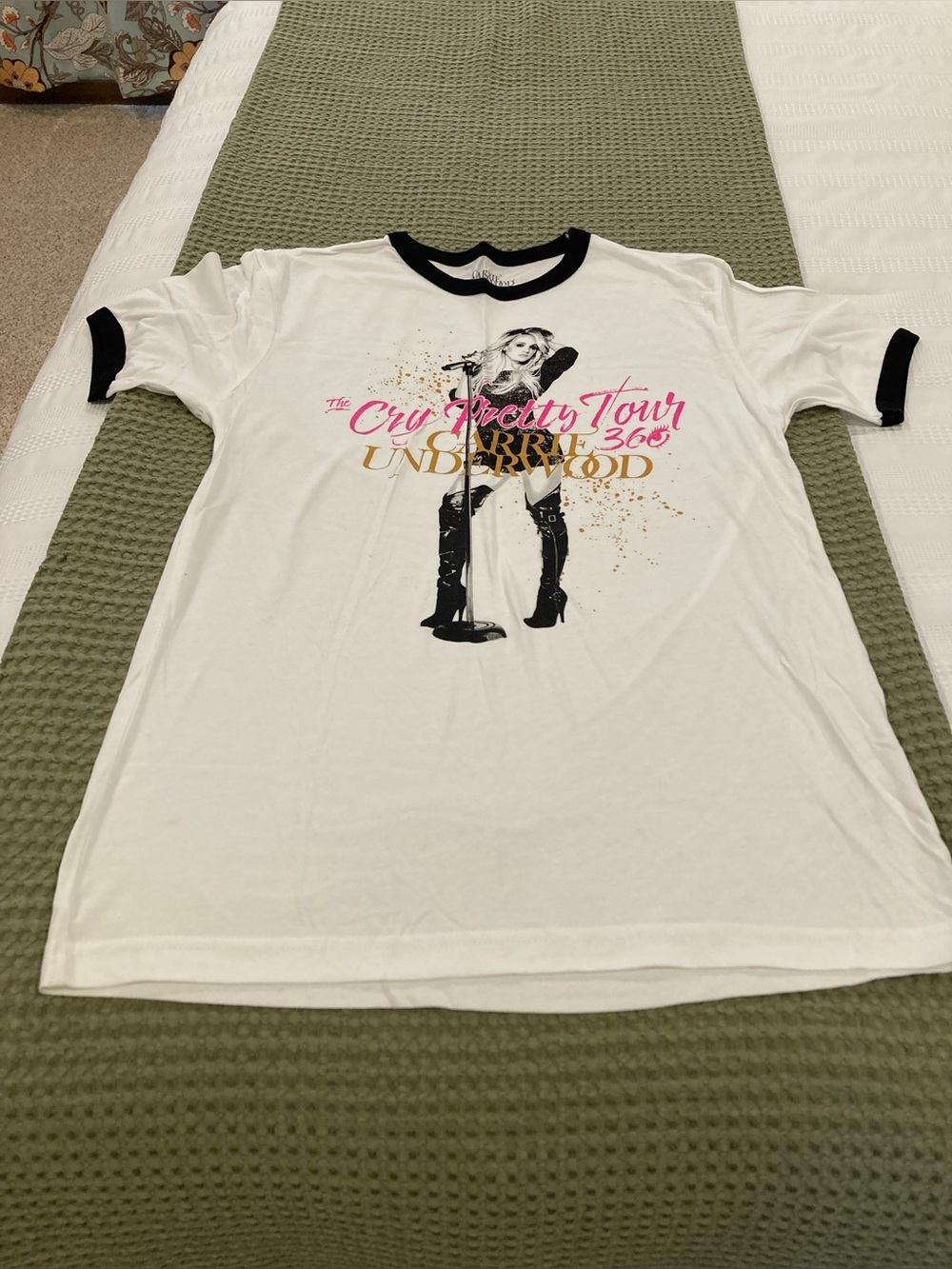 Official Carrie Underwood The Cry Pretty Tour 360 White Ringer tshirt shirt s
